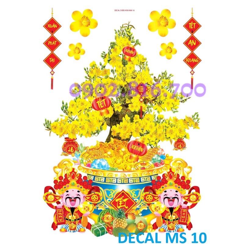 Decan Múa lân - Thần tài - Bánh chưng tét- Hoa mai - hoa đào - - Lân dán kiếng dán tường phụ kiện trang trí tết