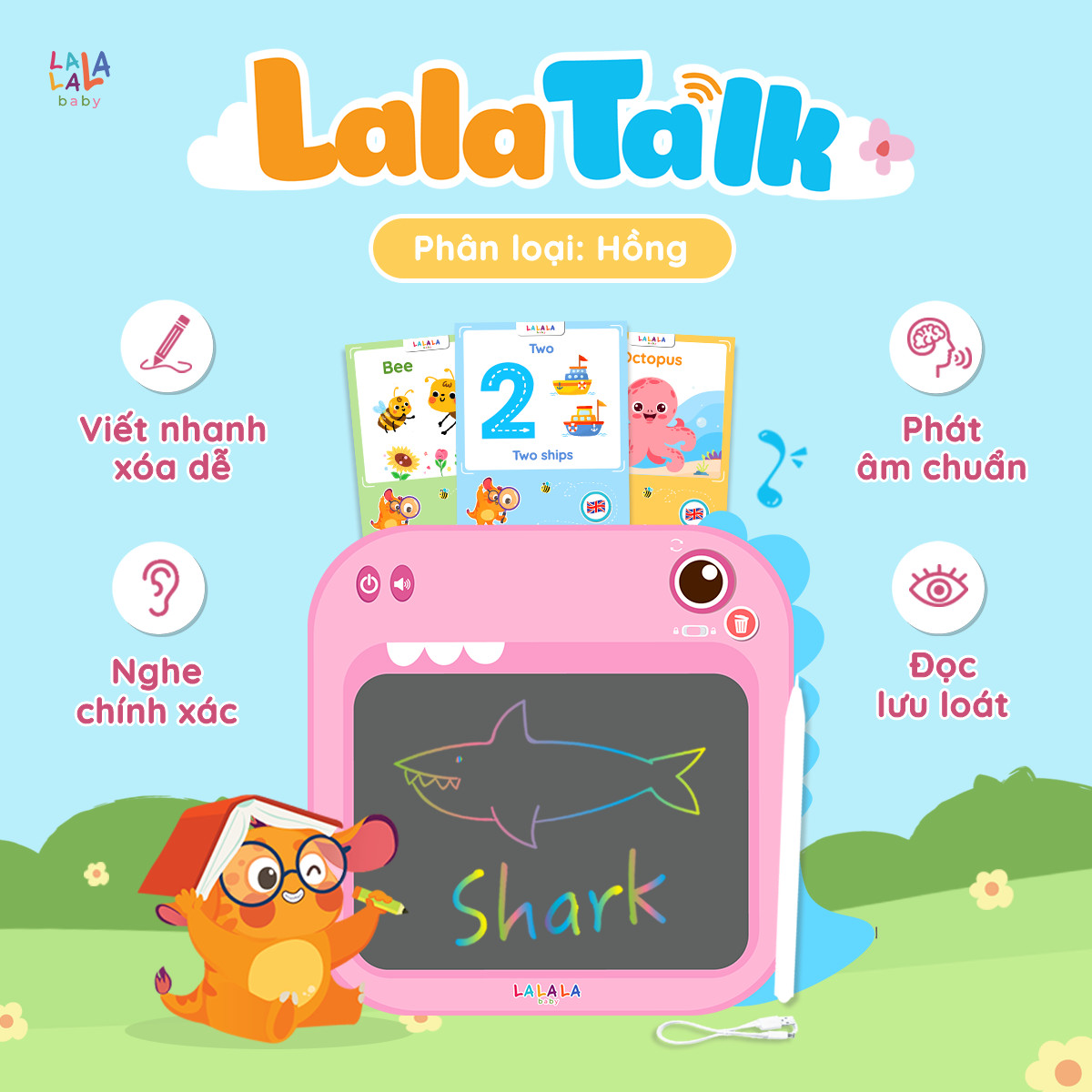 Máy Đọc Thẻ Song Ngữ Lalatalk Kết Hợp Bảng Viết Tự Xóa Thông Minh Lalala Baby