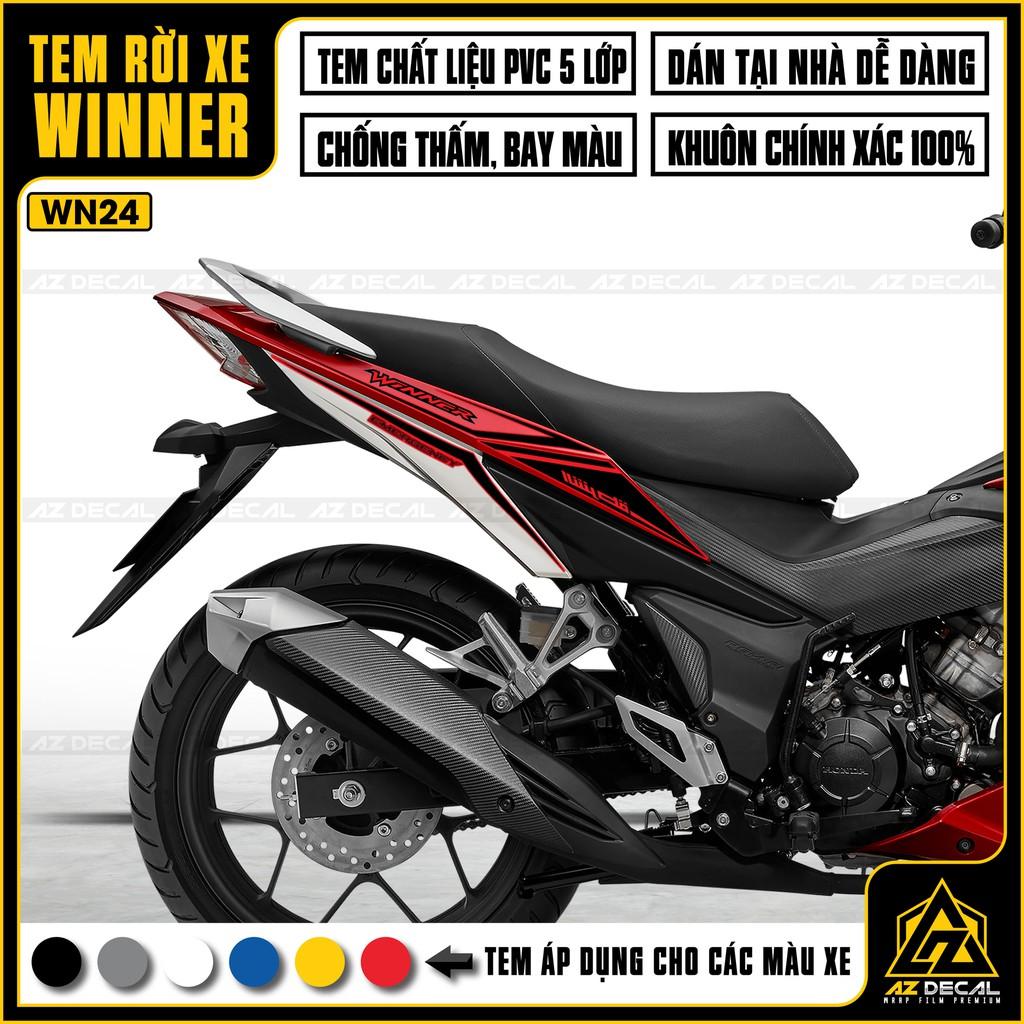 Tem Rời Dán Xe Winner V1 / 150 Mẫu 6SPeed | WN24 | Decal Chế Xe Máy Chất Liệu PVC Cao Cấp - Xanh Trắng