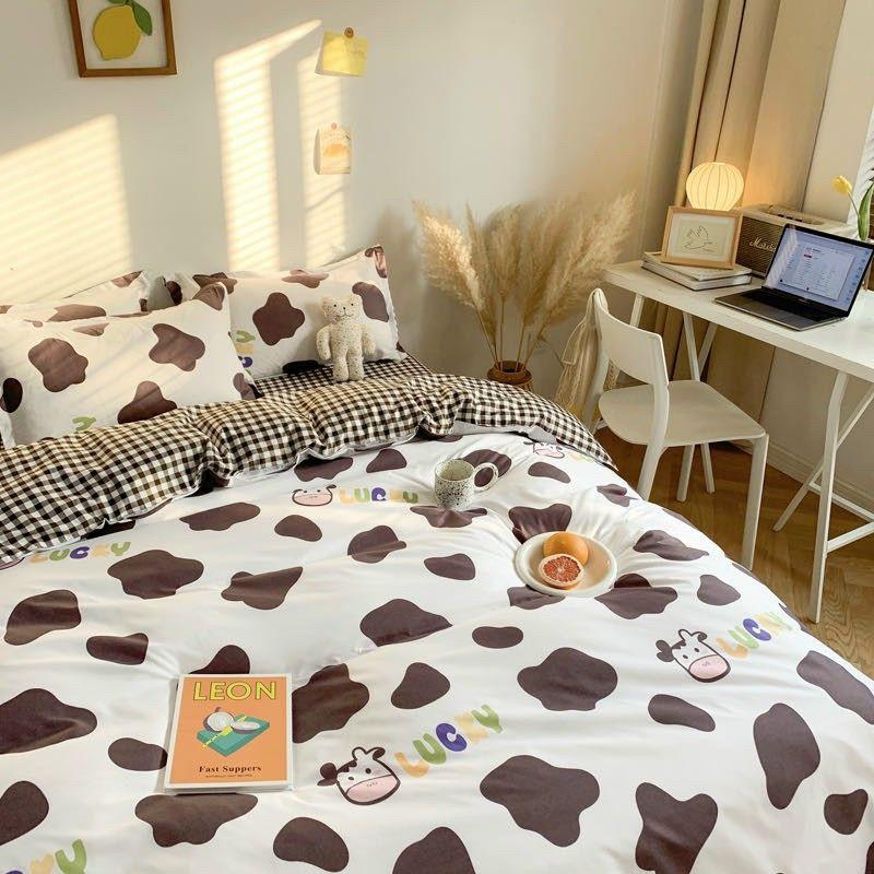 Bộ Cotton Poly Bò Sữa Trắng. Bò sữa Nâu