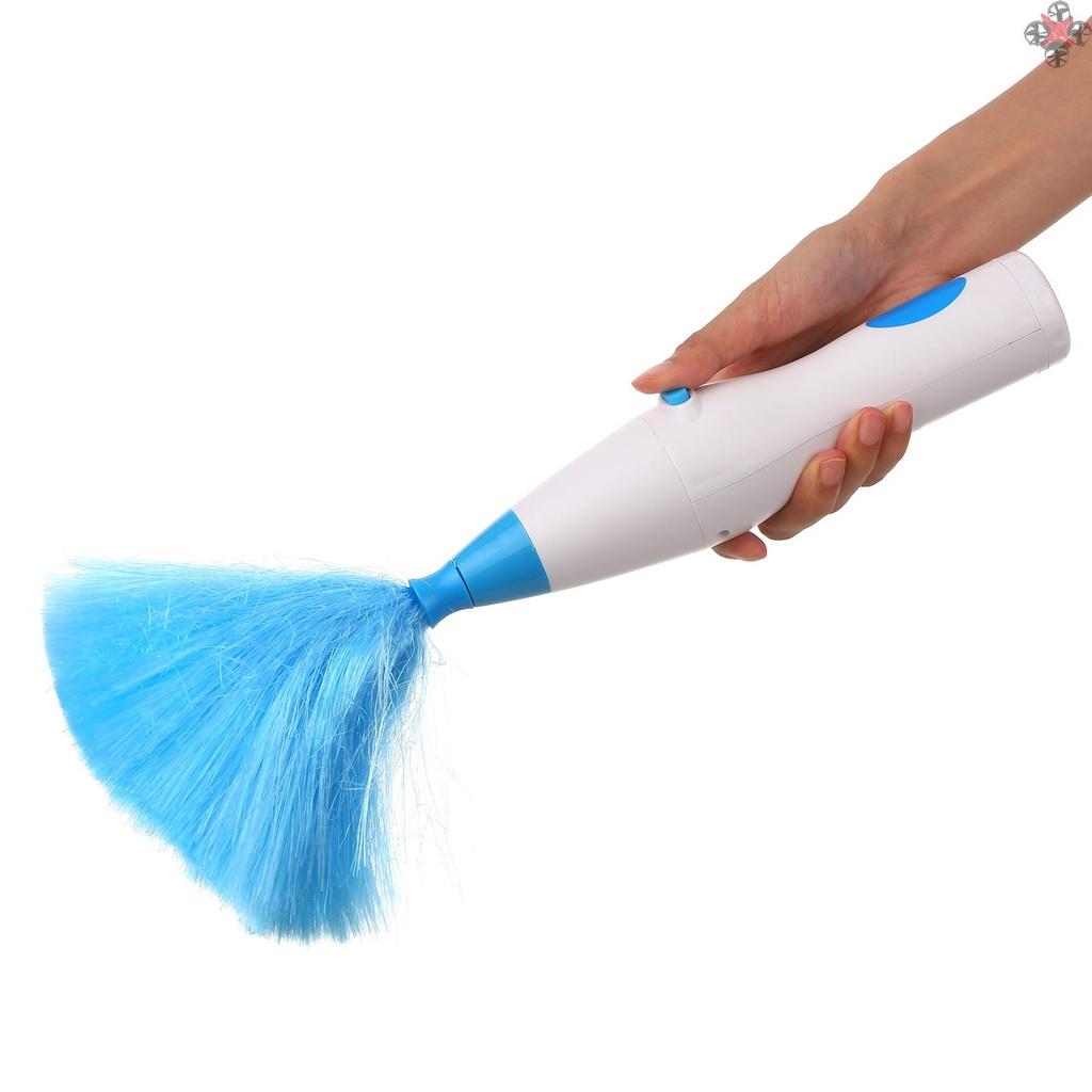 Handheld Battery Operated Electric Spin Duster Feather Duster Retractable Microfiber Cleaning Brush Hand Dust Duster Brush Dust Removal Tool with 2 Brush Head