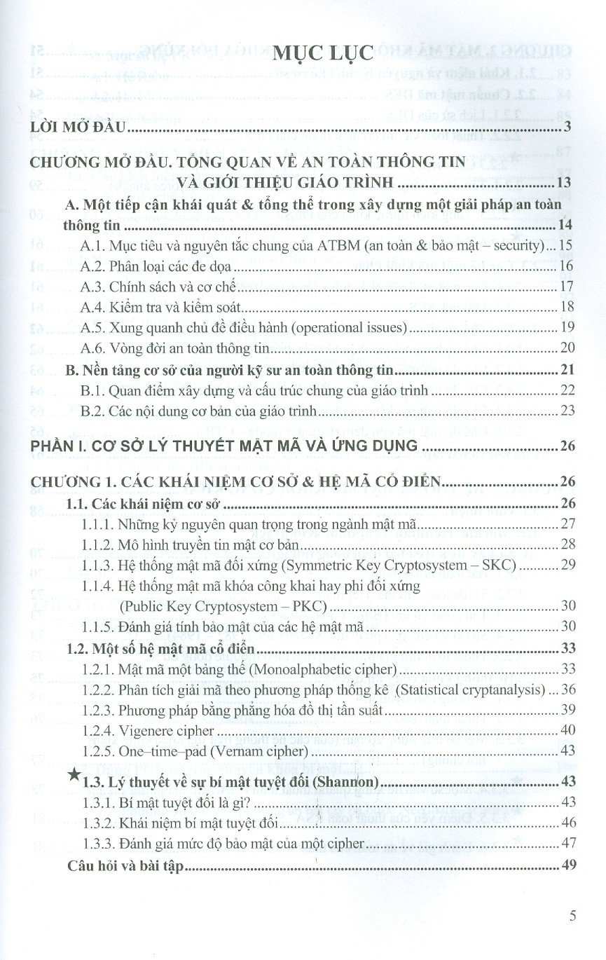 Giáo trình Cơ sở an toàn thông tin