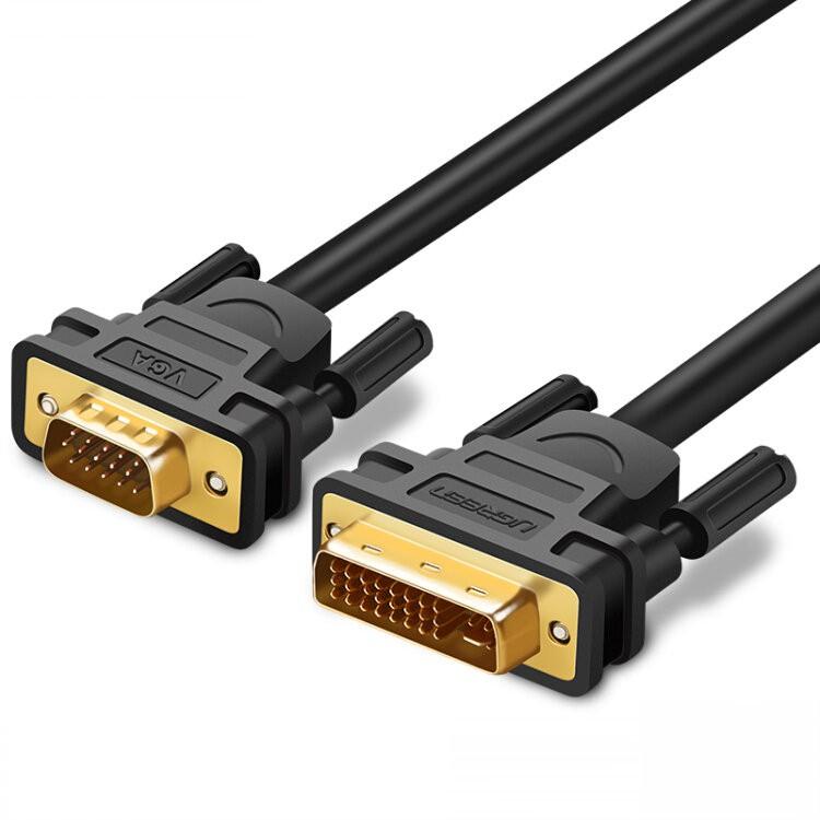 Cáp chuyển DVI-I (24+5) đầu đực sang cổng VGA đực độ dài từ 1-5m UGREEN DV102 - Hàng Nhập Khẩu