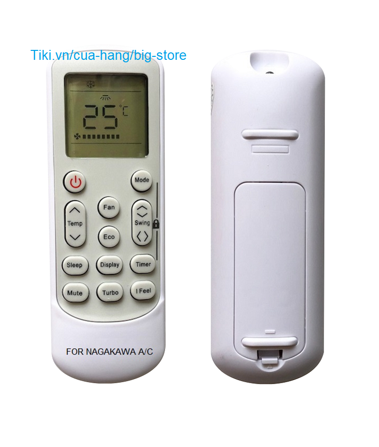 Điều Khiển Điều Hòa Dành Cho Nagakawa Remote Máy Lạnh 2 Chiều Kèm Pin