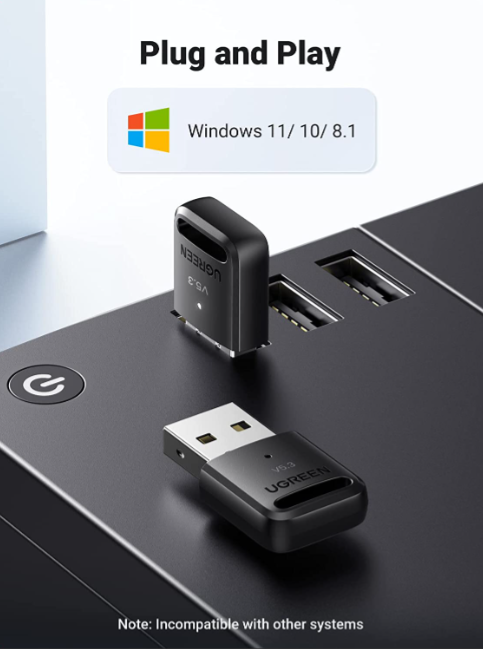 Thiết bị kết nối USB Bluetooth Ugreen 90225 kết nối cùng lúc 7 thiết bị - Hàng chính hãng