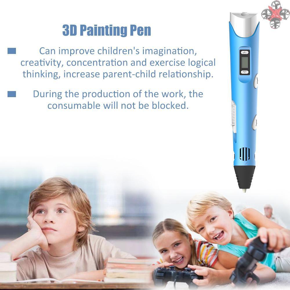 CTOY Digital Display Intelligent 3D Printing Pen High Temperature 3D Graffiti Painting Pens with USB Cable