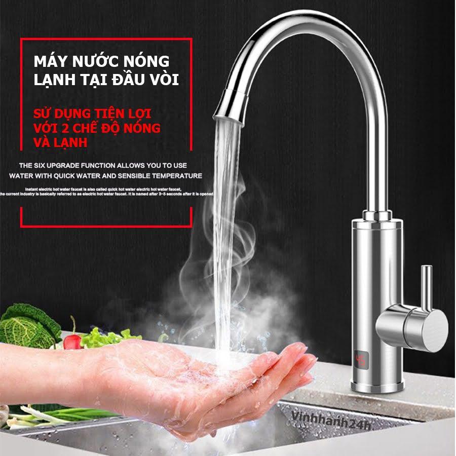 Vòi nước nóng ngay tức thì, chất liệu inox 304, vòi nước mềm có thể bẻ đi các hướng