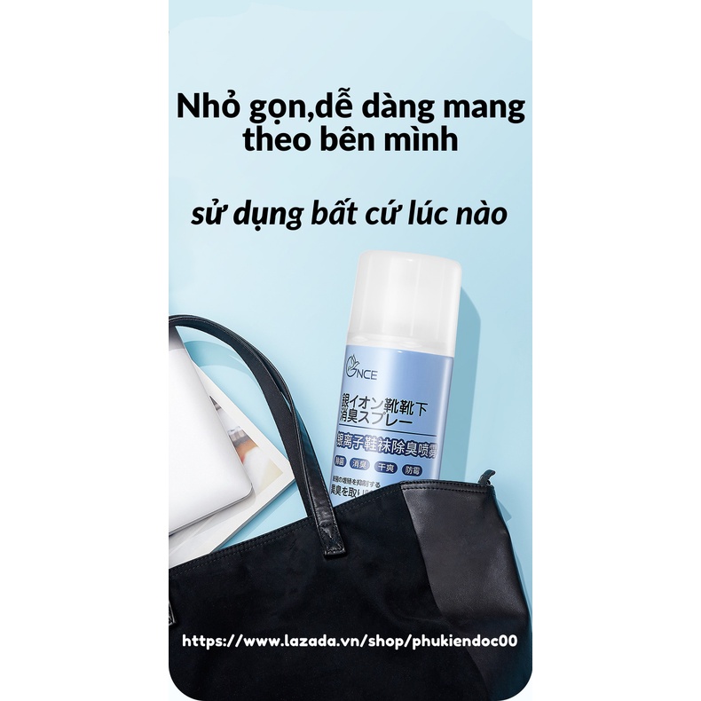 Xịt Khử Mùi Giày Dép Chống Hôi Chân Công Nghệ Nano Bạc Khử mùi diệt vi khuẩn hiệu quả.