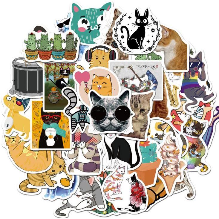 Sticker dán cao cấp CHỦ ĐỀ MÈO Cực COOL ms#118