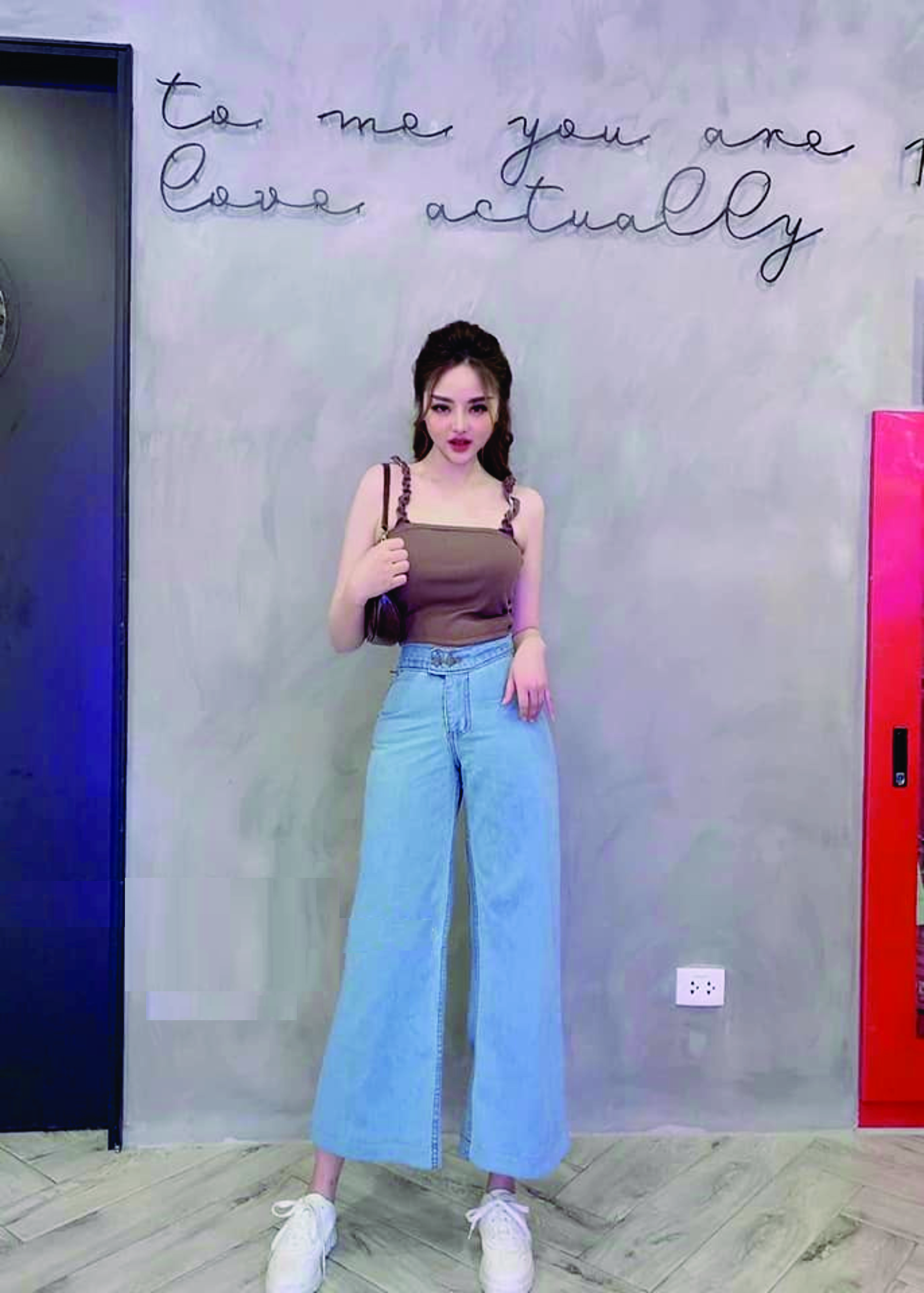 QUẦN BAGGY JEAN NỮ ỐNG RỘNG - GV5152 - XÁM - M