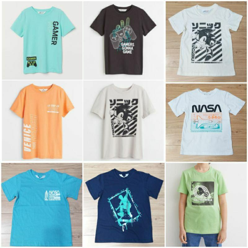 Áo cotton ngắn tay vải xuất dư size đại cho bé