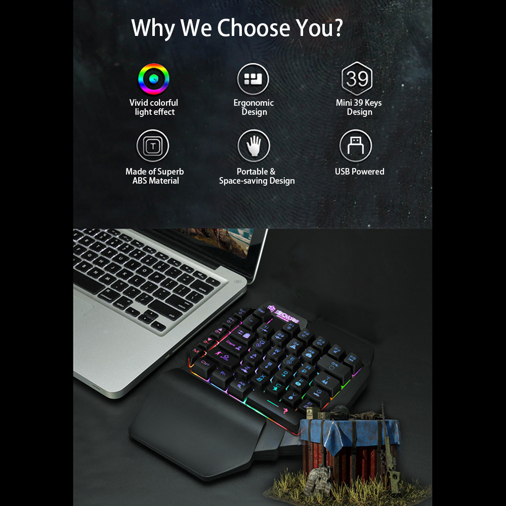 Bàn phím  chơi game chiếu sáng  được hỗ trợ bởi USB Vận hành Hiệu ứng ánh sáng đa dạng cho máy tính  xách tay