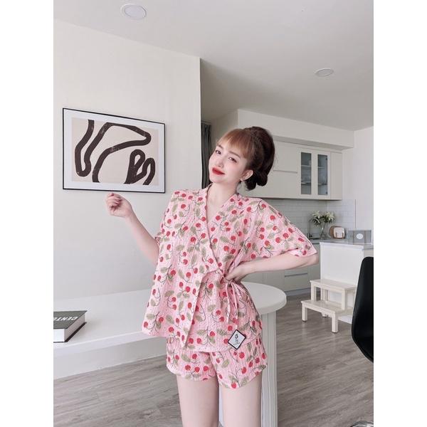 trucmy2205 - Đồ Ngủ Nữ Kimono lụa xốp quảng châu, Freesize 40-65kg, tuỳ chiều cao - HÌNH CHỤP THẬT