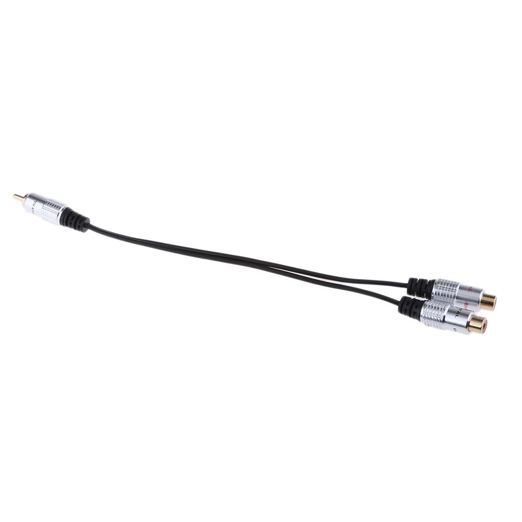 RCA Splitter Adapter Cable 1-Male to 2-Female for Digital Audio / Subwoofer