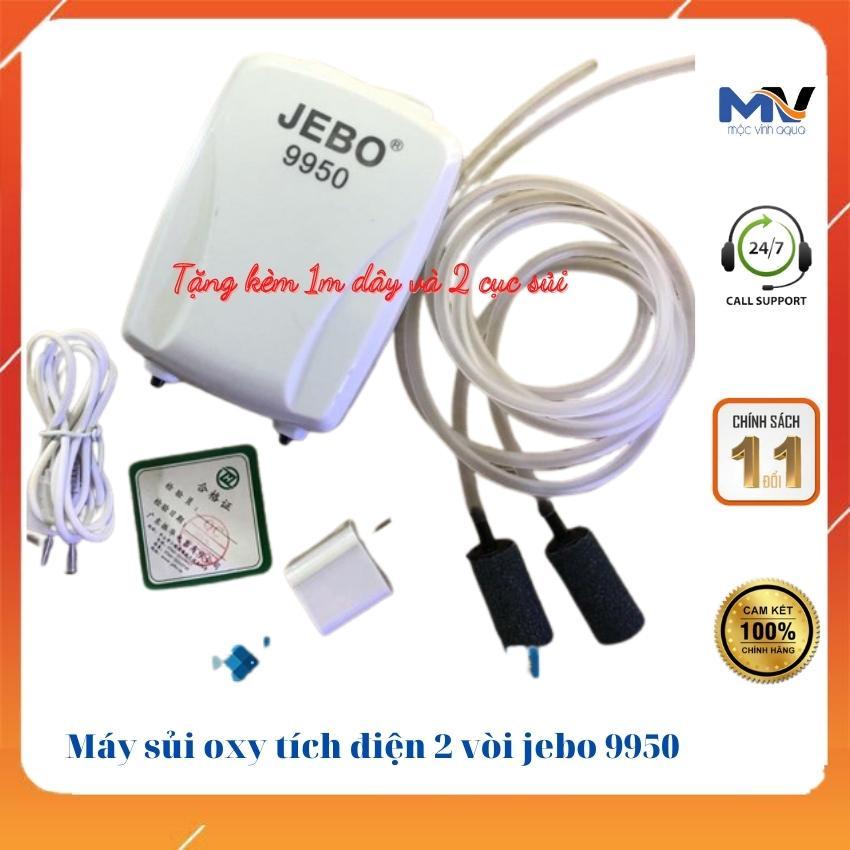 Máy sủi oxy tích điện Jebo 9950 2 vòi mini siêu êm