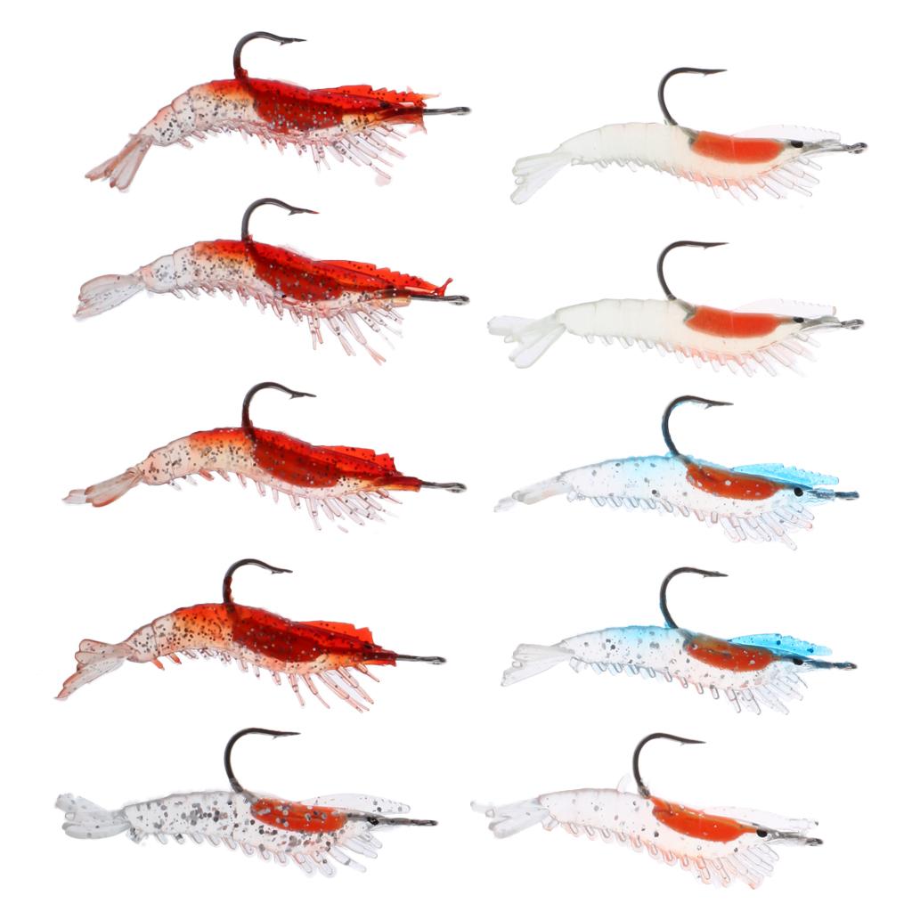 10pcs Shrimp Fishing Lures Soft Lobster Baits Sea Fishing Bionic Baits
