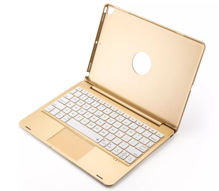Bàn phím F8TS có chuột cho bàn phím cho iPad 10.2 và iPad 10.5 Không xoay - 7 màu đèn nền đẹp mắt - Hàng nhập khẩu - Rose gold