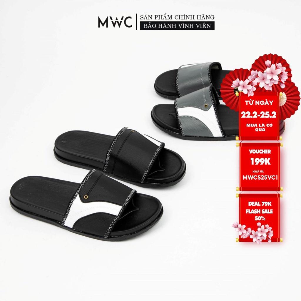 Dép Nam thời trang MWC dép lê quai ngang phối chỉ nổi bật NADE- 7724