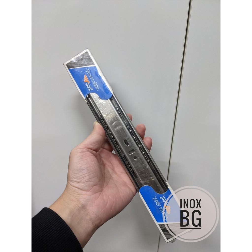 Bộ 2 Thanh ray trượt 3 tầng INOX ngăn kéo tủ cho thợ làm tủ, đóng tủ