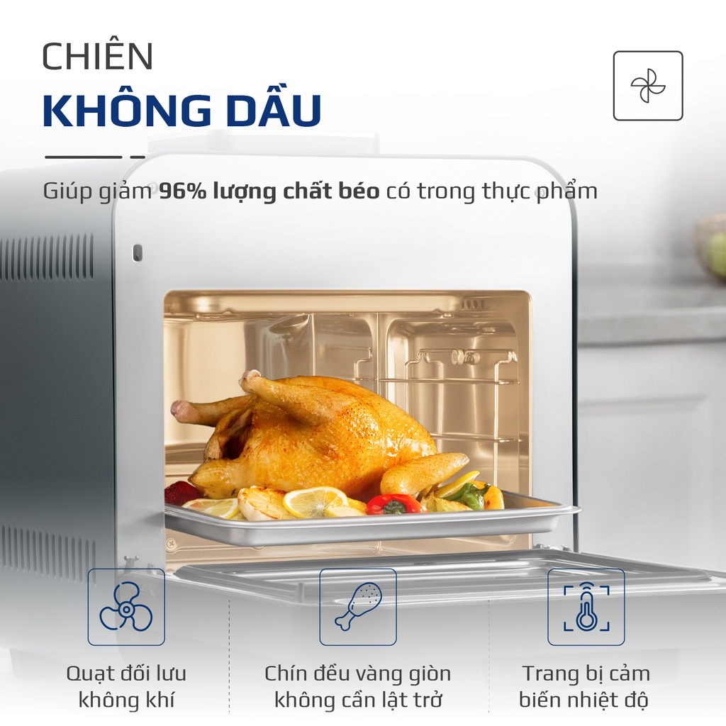 Nồi Chiên Hơi Nước OLIVO SF15, 37 Chương Trình Cài Sẵn, Dung Tích 15L, Công Suất 2620W, Hàng Chính Hãng