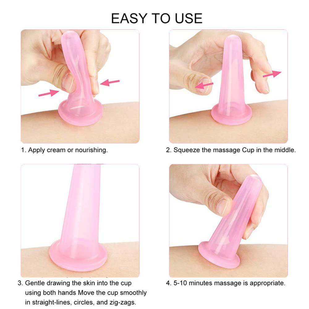 Cupping silicone, 8 miếng silicone cốc cốc mặt thủy tinh mặt đặt cốc massage cốc để  bằng thuốc chống lão hóa đối mặt với liệu pháp làm đẹp massage