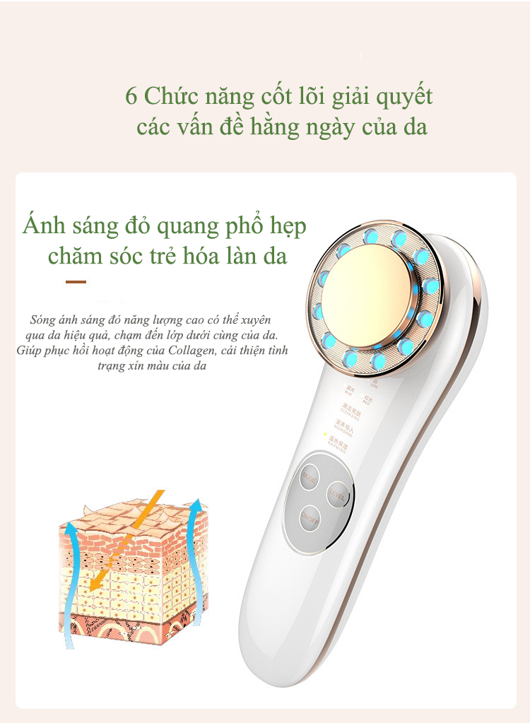 Máy Massage Mặt Đa Năng INFACE SONIC Sử Dụng Ion Nâng Cơ Điện Di Tinh Chất Mát xa, Làm Sạch, Trẻ Hóa Chăm Sóc Da Mặt Toàn Diện- HÀNG CHÍNH HÃNG