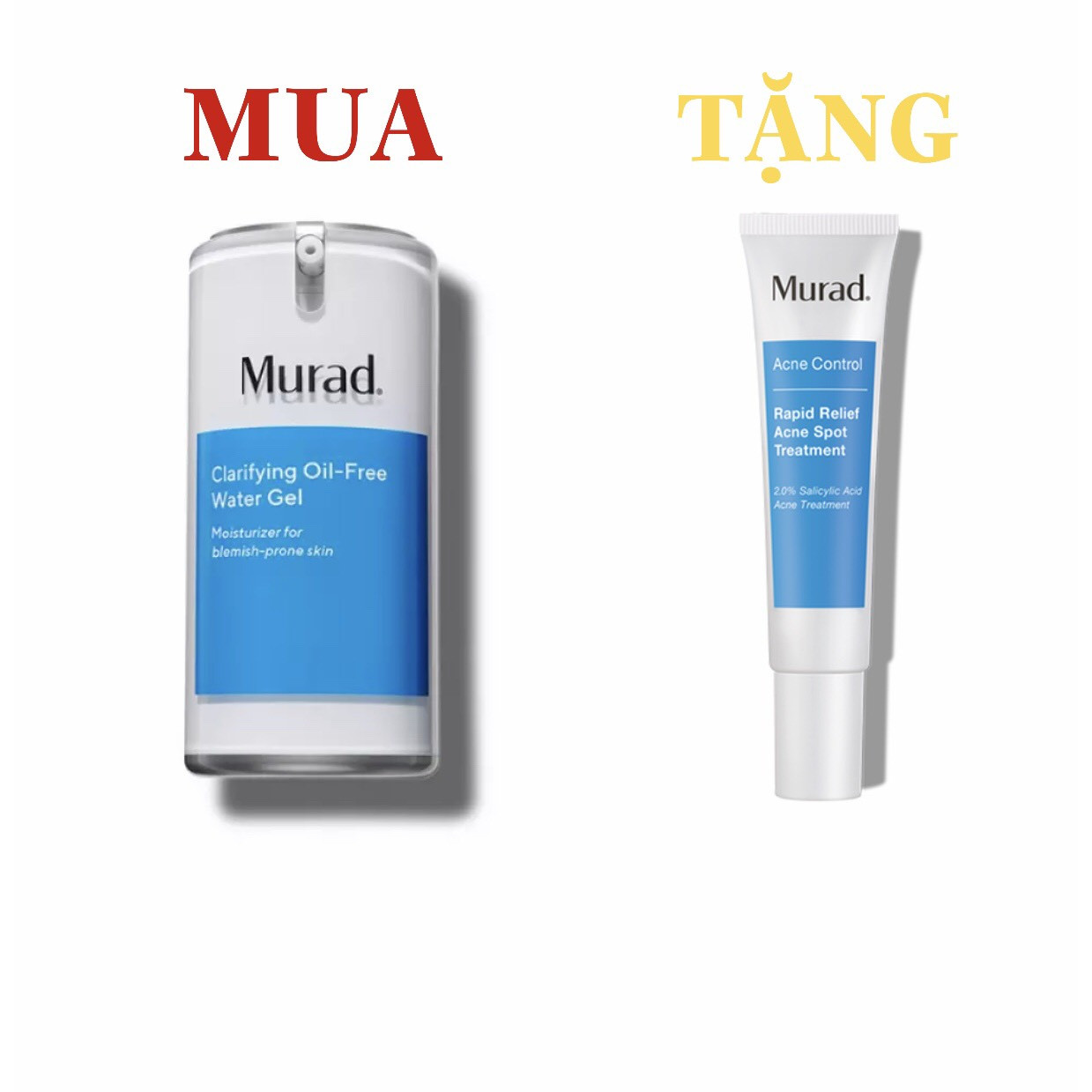 [KHUYẾN MÃI] Mua Gel dưỡng cách ly vi khuẩn Murad Clarifying Oil-Free Water Gel TẶNG Gel giảm mụn 4 giờ Murad Rapid Relief Acne Spot Treatment