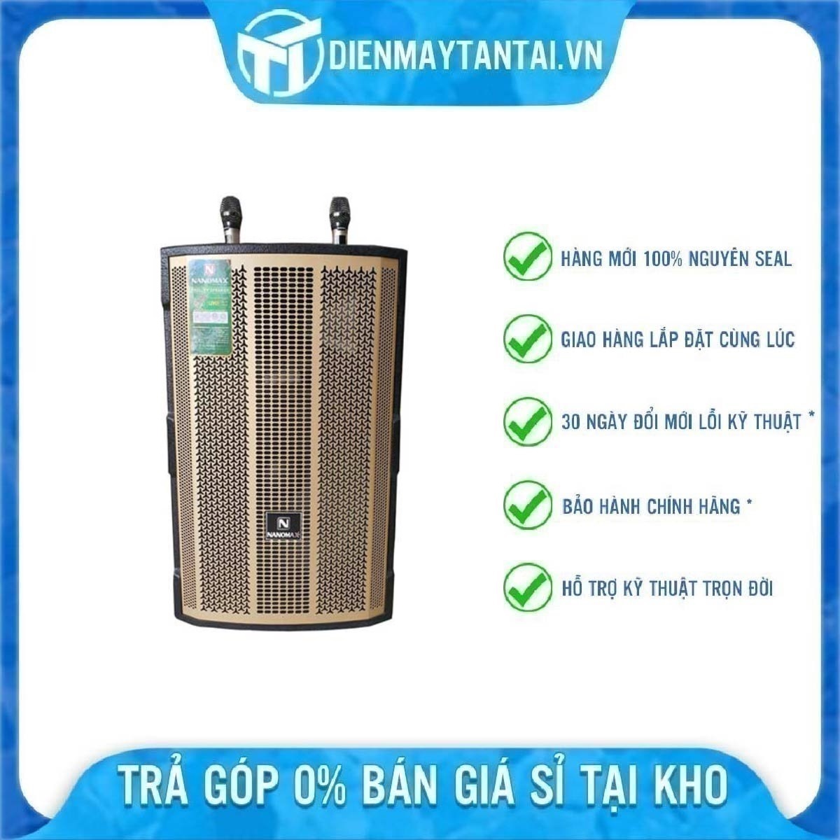 Loa Kéo Karaoke Nanomax S-15D1 Bluetooth Bass 40cm 500W - Hàng Chính Hãng