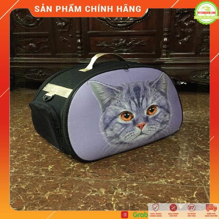 Túi vận chuyển chó mèo gấp gọn - túi du lịch,In hình 3D,size S vừa với chó < 6KG và Mèo < 10kg | PetZoneHCM