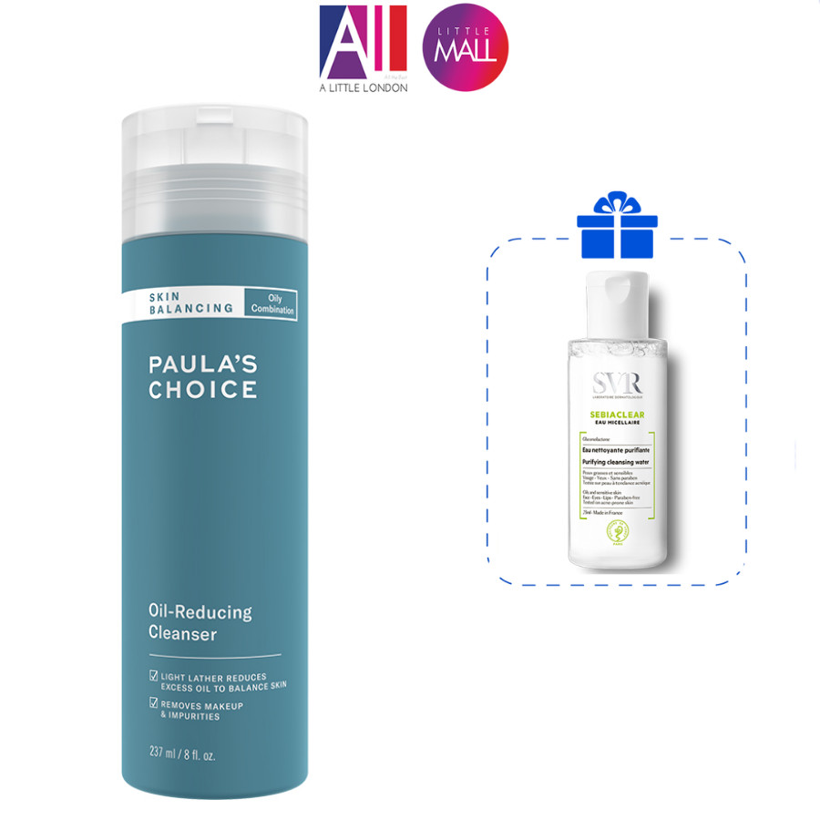 Sữa rửa mặt cho da dầu Paula's Choice skin balancing oil reducing cleanser TẶNG tẩy trang SVR (Nhập khẩu)