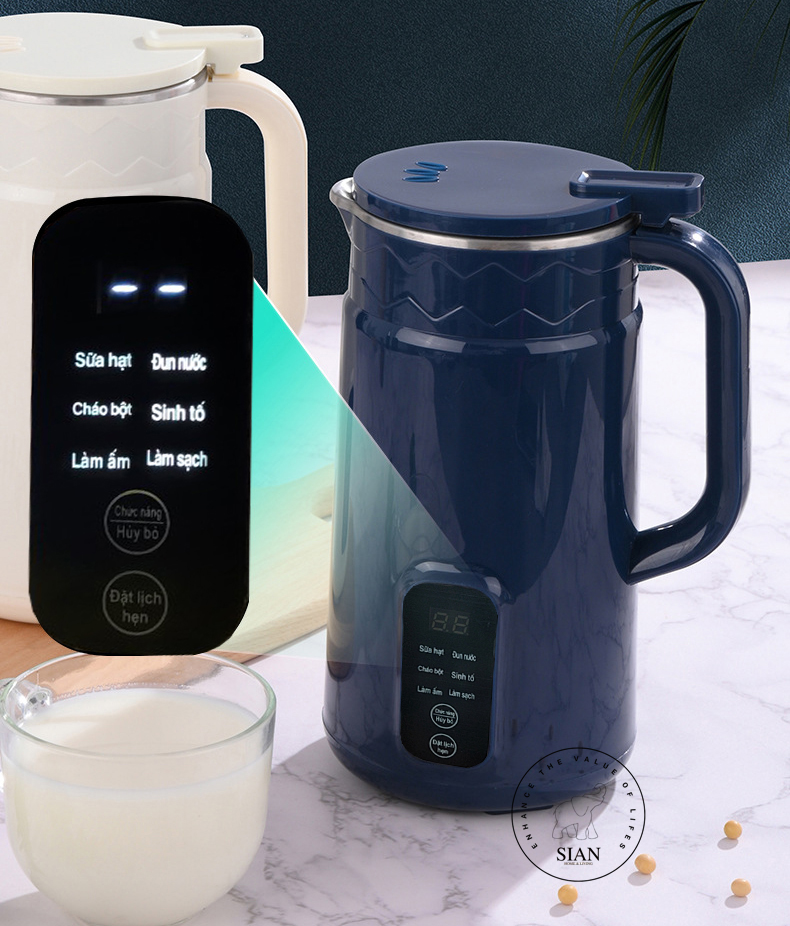 Máy làm sữa hạt mini 800ml đủ cho 1-3 người, máy nấu sữa hạt đậu nành, nấu cháo cho bé, máy xay sinh tố đa năng - Hàng nhập khẩu.