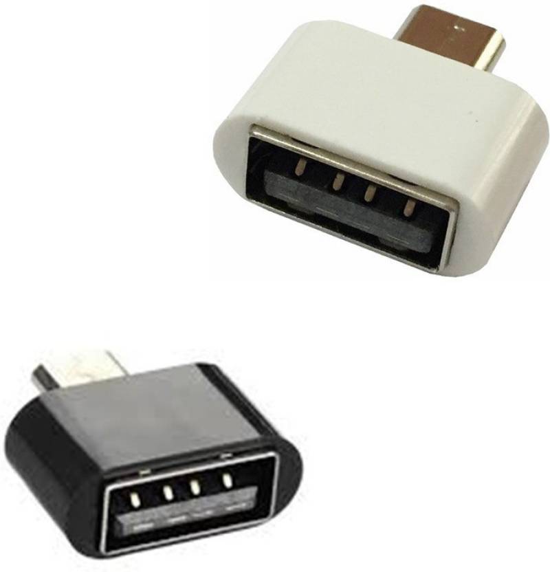 Bộ Đôi  Đầu chuyển Micro USB OTG -Type -C cho máy tính bảng và smart phone (đen) - Hàng nhập khẩu