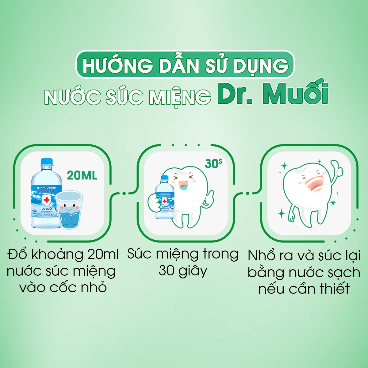 Nước súc miệng Dr. Muối hương vỏ chanh -Loại vi khuẩn, ngừa viêm họng, hết hôi miệng, chống sâu răng