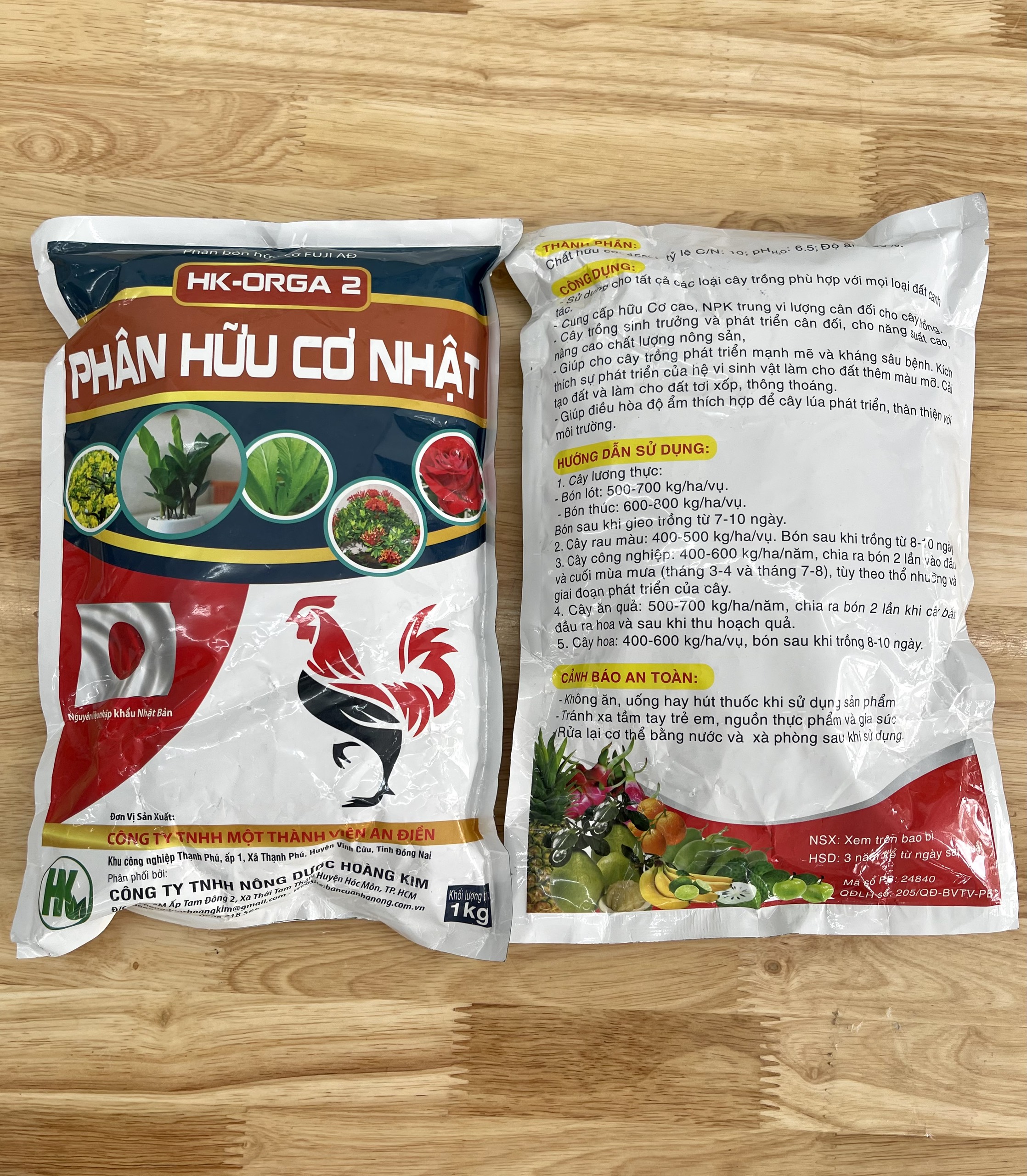 Phân gà viên Nhật HK-Orga 2 gói 1kg