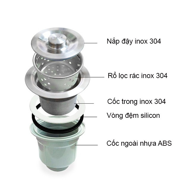 Combo chậu rửa chén bát nano Valenza sus304 + vòi nano kháng khuẩn Valenza sus304 kích thước 8245 hố cân