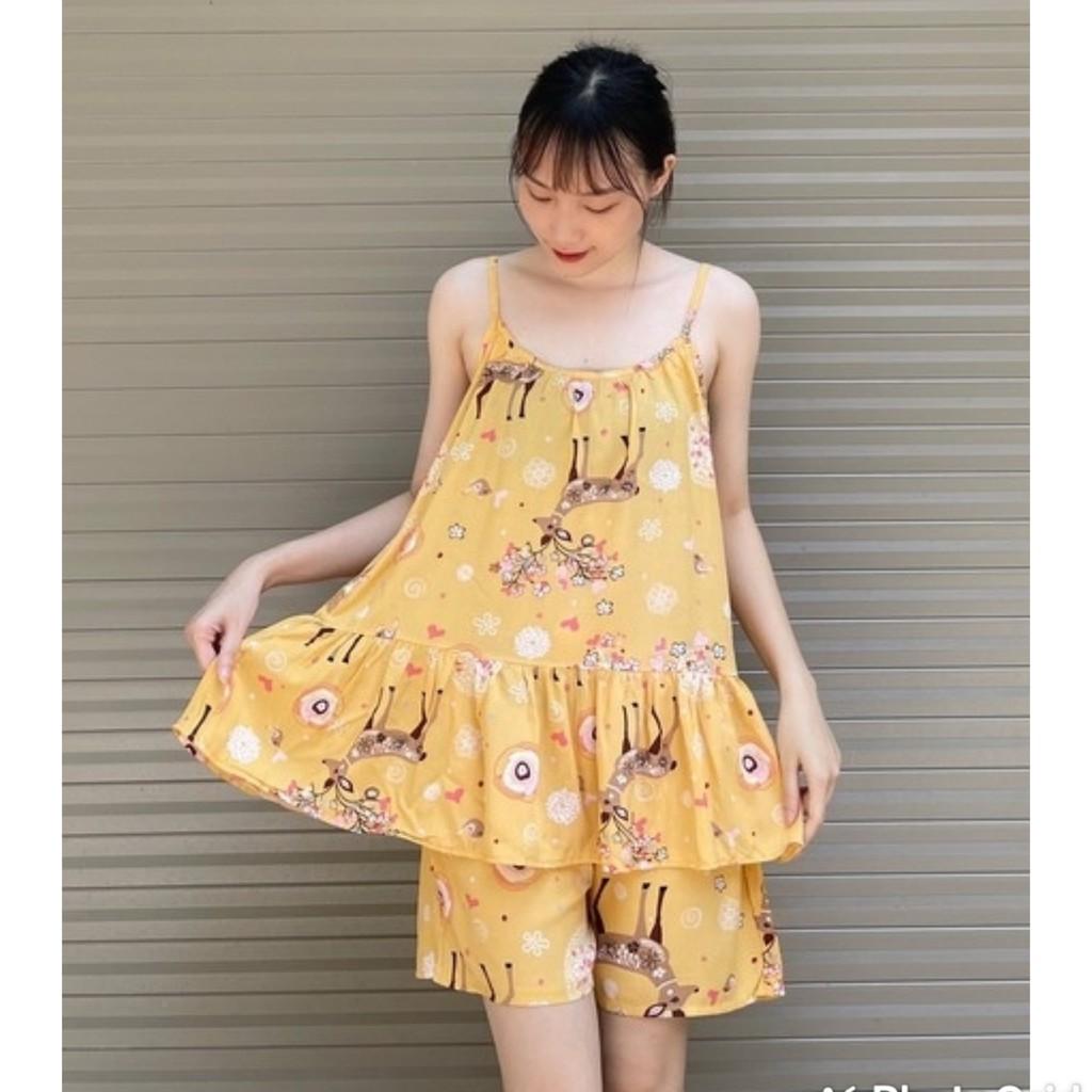 BỘ BẦU DỂ THƯƠNG LANH ĐÙI HAI DÂY MẶC NHÀ SIÊU MÁT freesize dưới 65kg