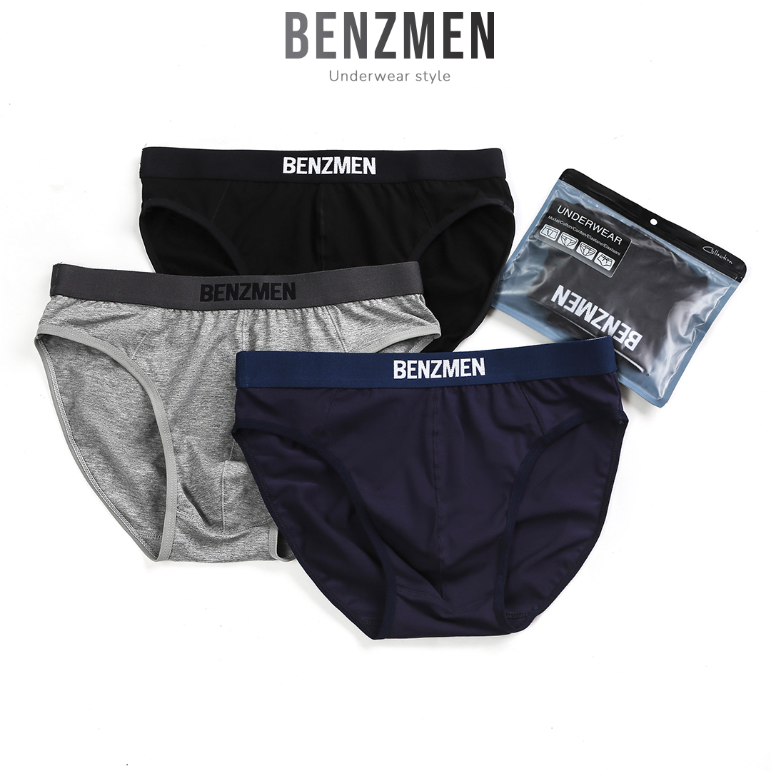 COMBO 5 Quần Sịp Nam Tam Giác Benzmen dáng Briefs, Chất Liệu Cotton Mềm Mại Thấm Hút Mồ Hôi, Thoáng Khí, Kháng Khuẩn - BF03