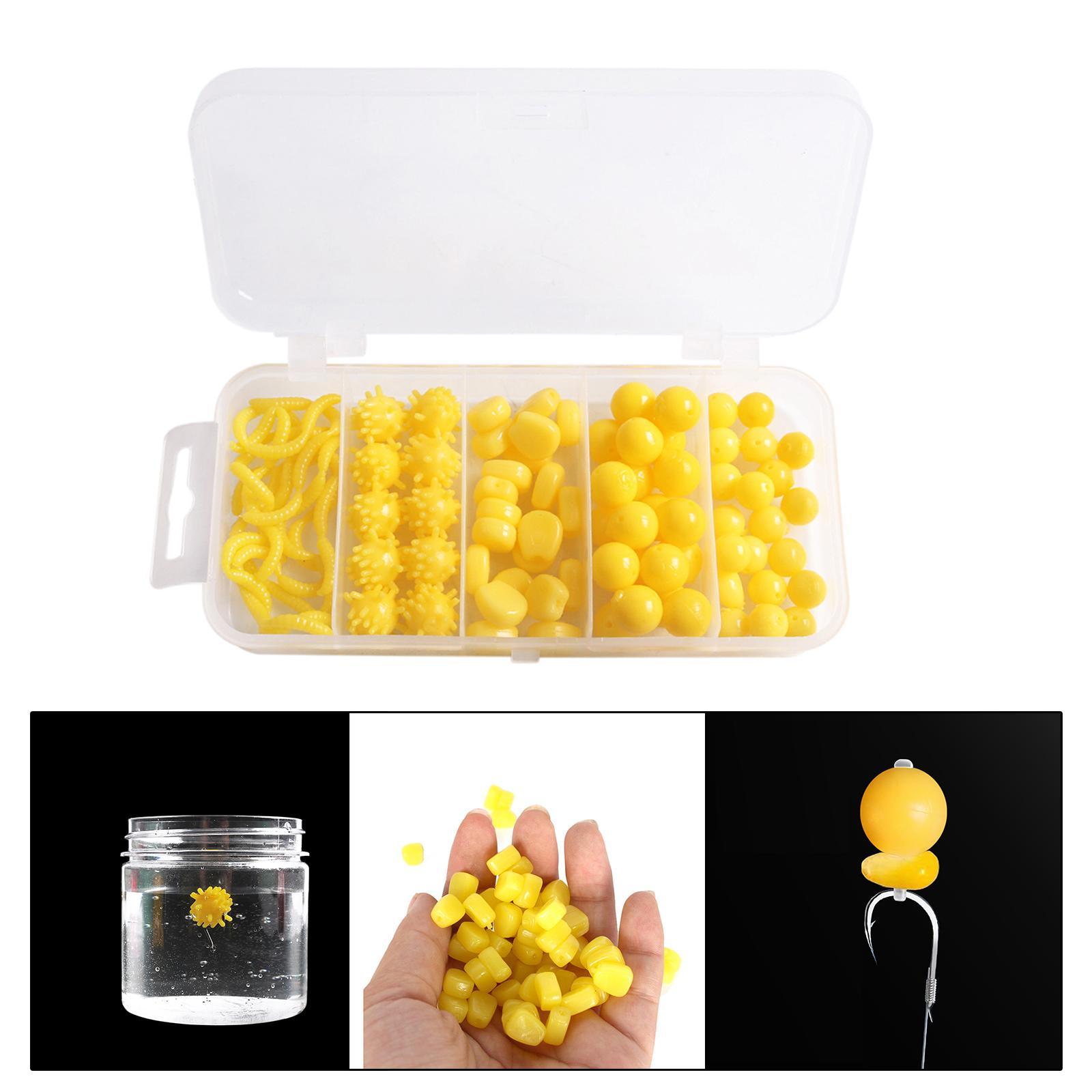 81Pcs Simulation Corn Fishing Baits Fishing Lures Floating Baits Worm Artificial Fishing Tackles Soft Lures Set for Salmon Bass