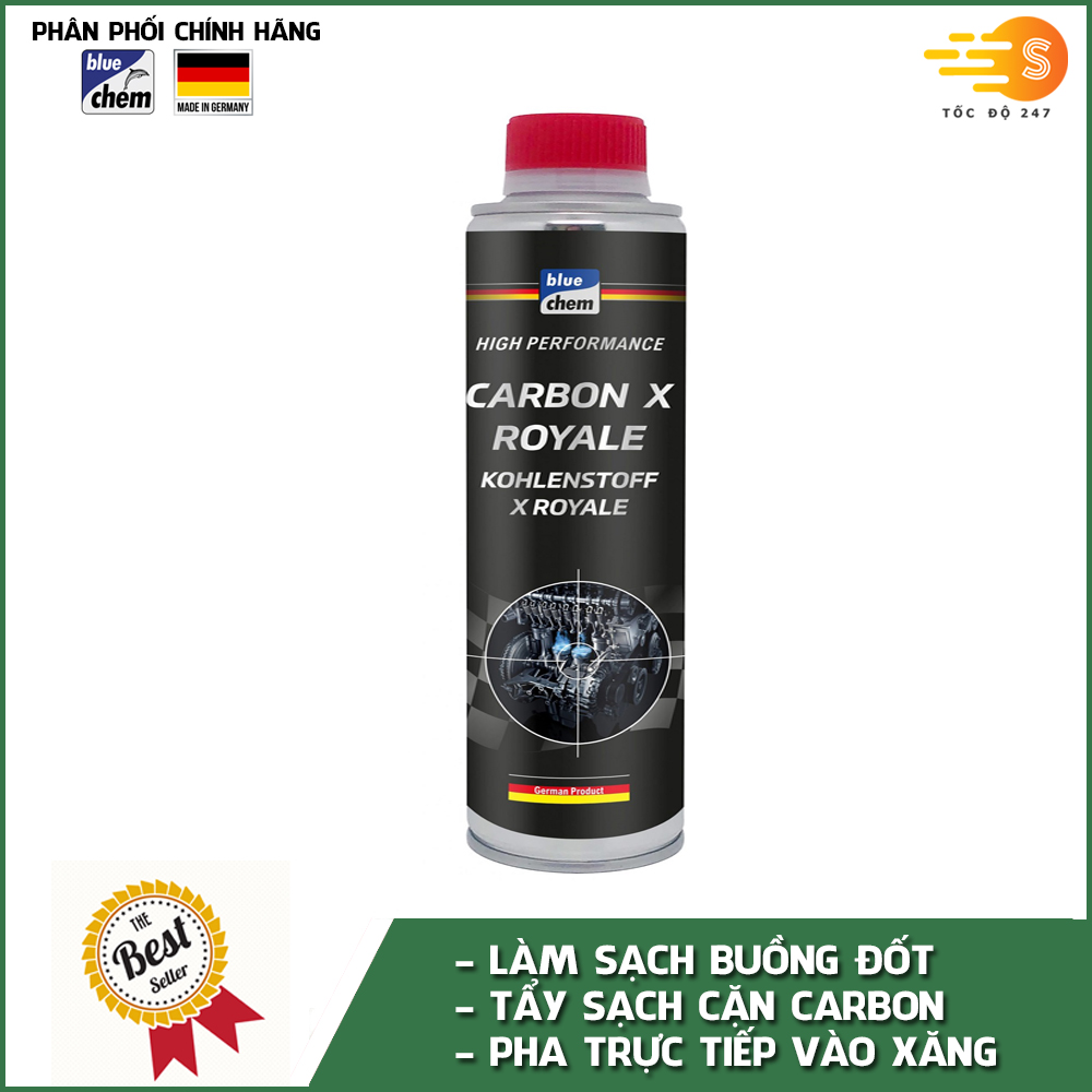 Dung dịch hoạt tính làm sạch buồng đốt Carbon X Royale Bluechem 34160E - hiệu suất cao, đổ trực tiếp vào bình xăng, loại bỏ cặn carbon