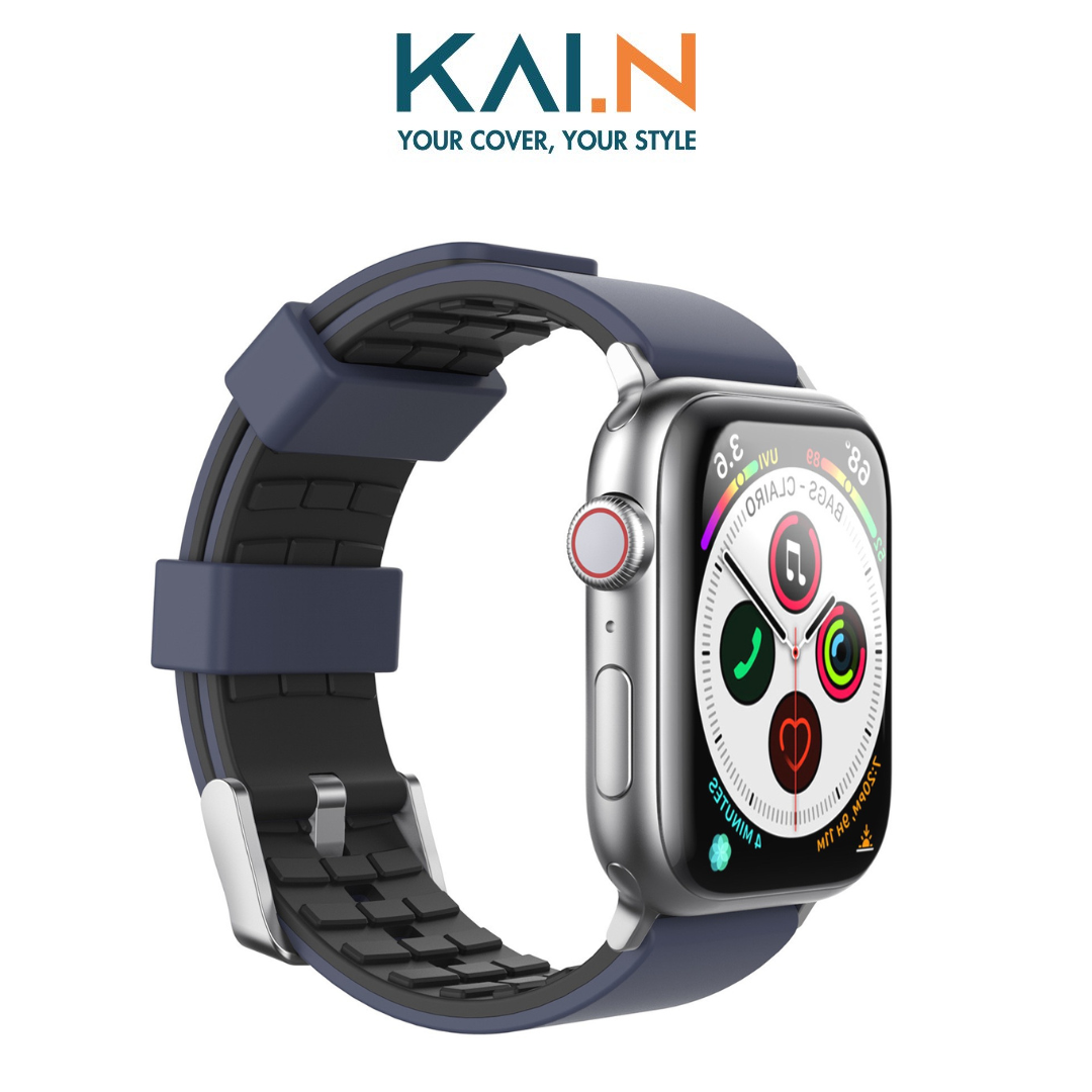 Dây Đeo Silicone Dành Cho Apple Watch Ultra Apple Watch Series, Kai.N Sport Buckle Color Band- Hàng Chính Hãng - Deep Blue - 424445mm-49mmUltra