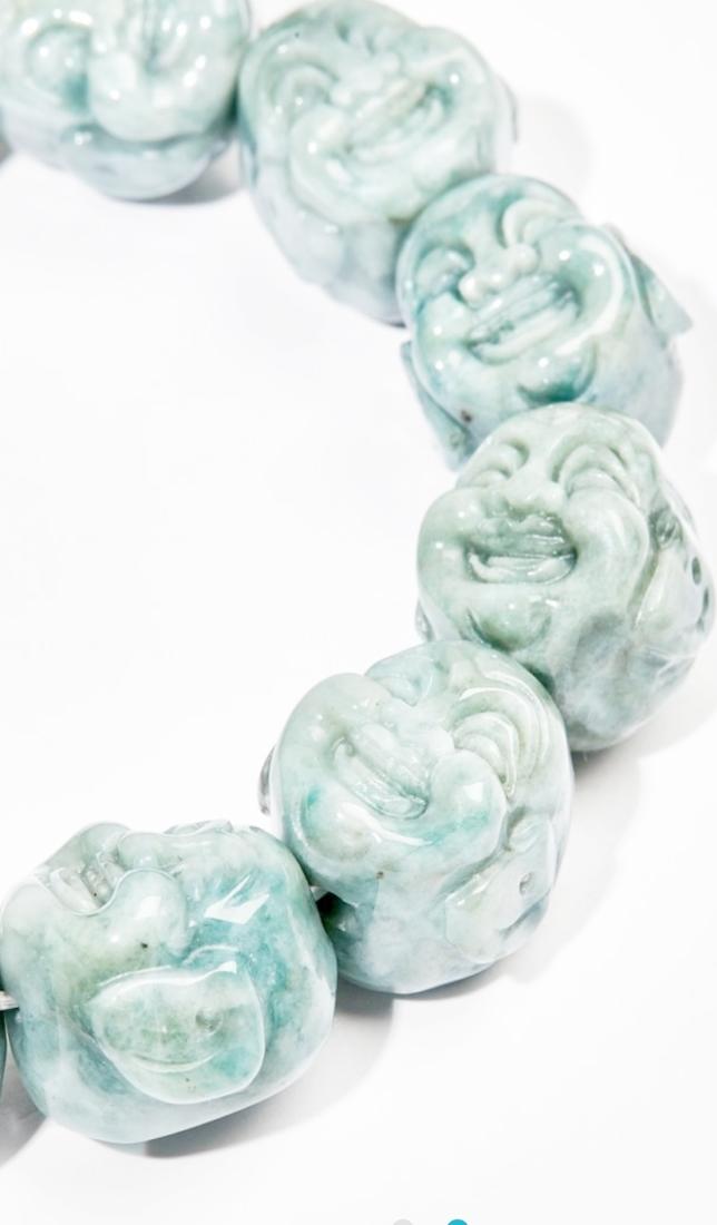 Vòng Tay Phật Di Lặc Đá Cẩm Thạch Jadeit