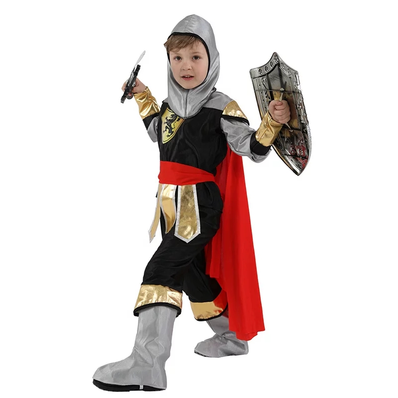 Combo Đồ Hóa Trang Halloween Cho Bé Trai - Chiến Binh Hoàng Gia Dũng Cảm + Khiên Và Kiếm | Brave Warrior - HMB0191