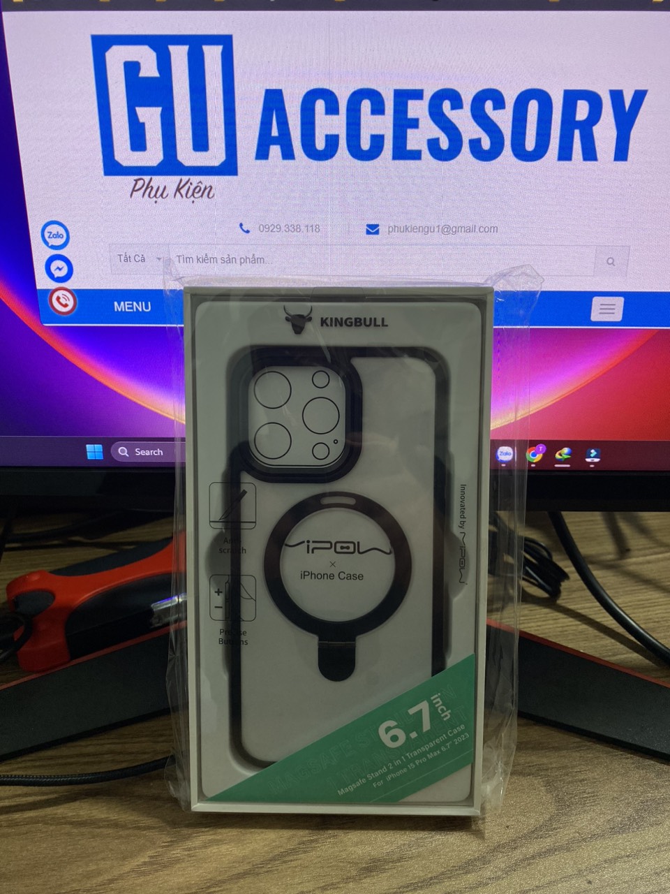 Ốp Lưng Trong Suốt Mipow Ring Holder iPhone 15 Pro/Pro Max Hàng Chính Hãng
