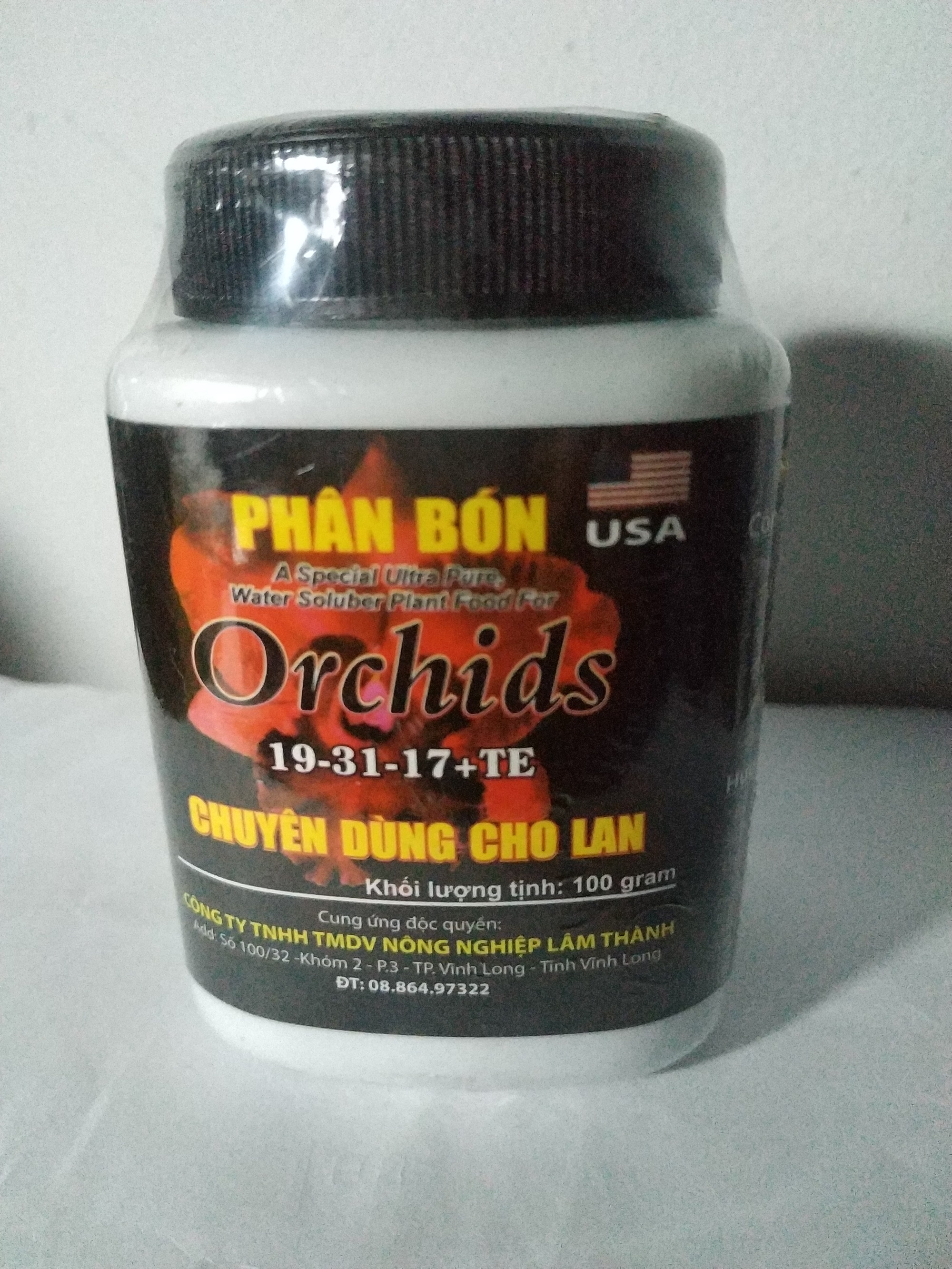 Phân bón chuyên dùng cho phong lan NPK 19-31-17+TE - chai 100 gram
