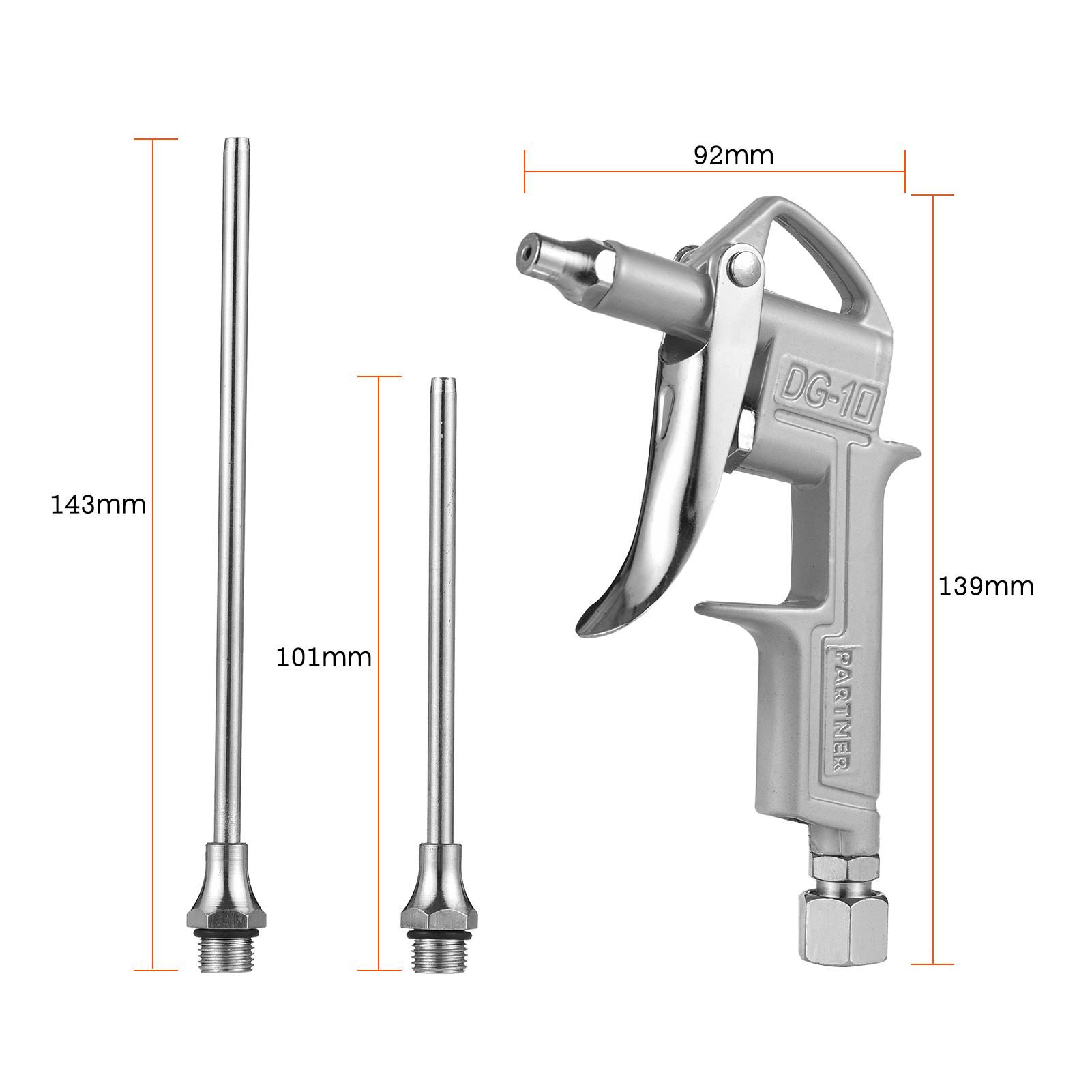 Mini Air Blow Gun Pneumatic Dust Blower Gun Air Spray Gun Dust Cleaning Air Blower with 2 Replacement Nozzle for Automobile Engine Cleaning