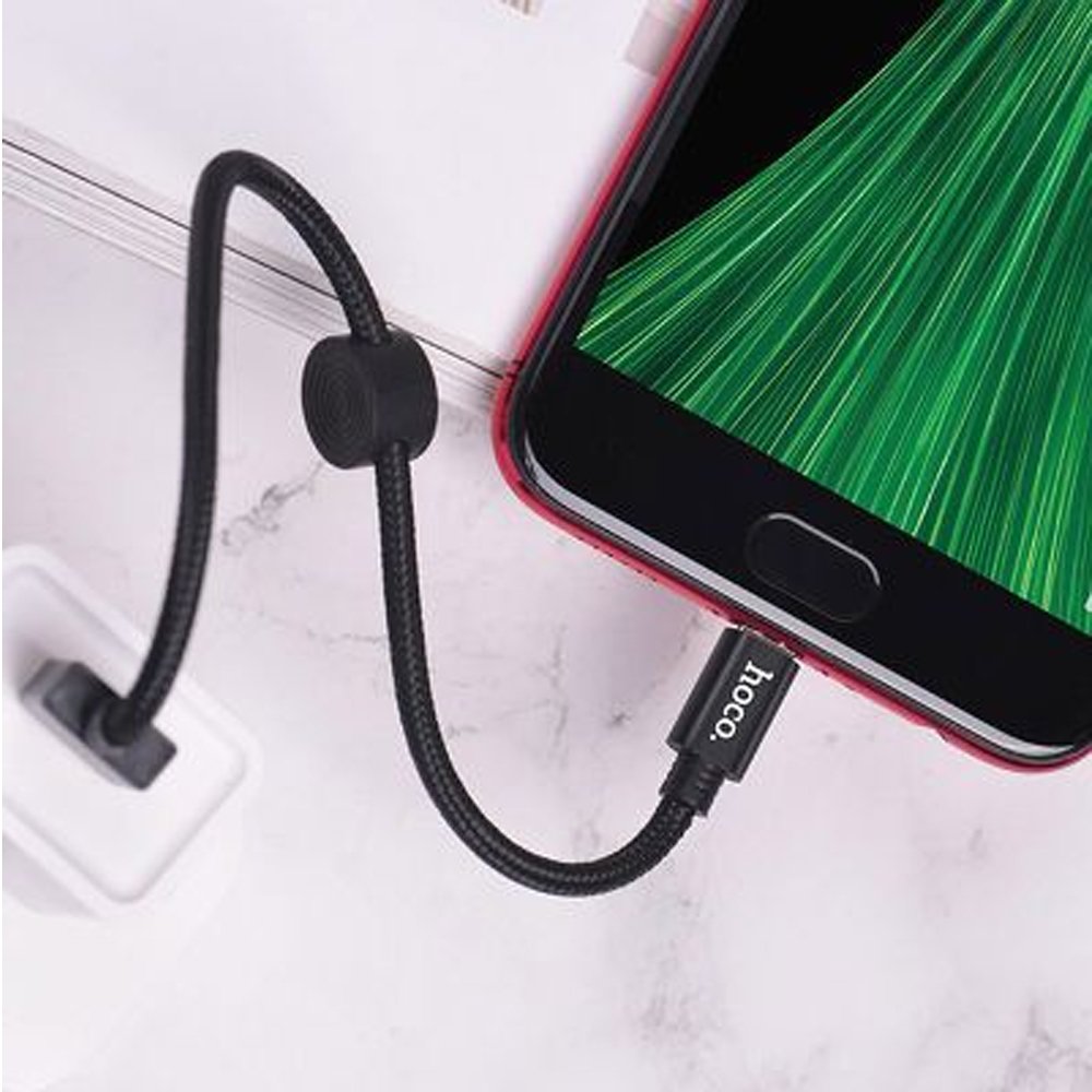 Cáp Sạc Dây Dù Hoco X35 Micro Usb Dài 25CM Cho Android  + Tặng Bọc Bảo Vệ Đầu Cáp - Chính Hãng