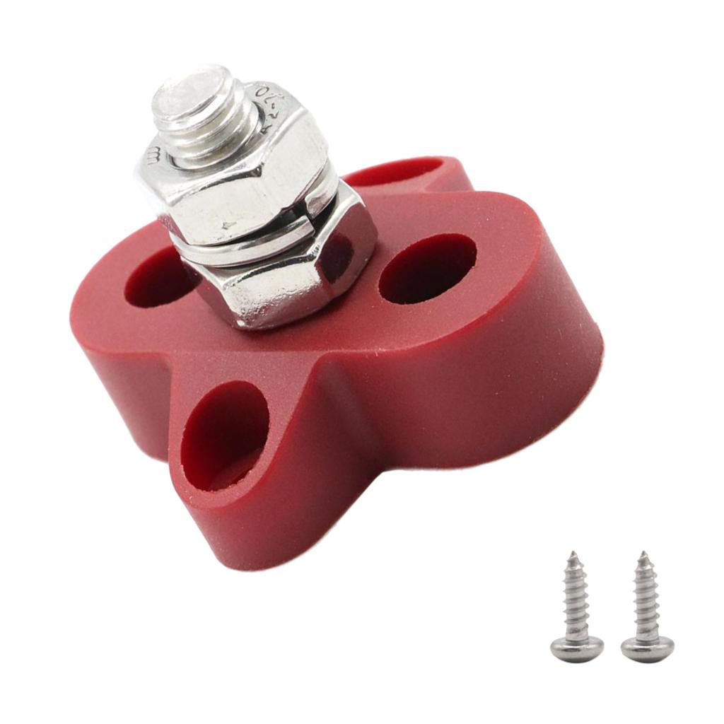 Red DC48V Single M8 Terminal Stud Bus Bar Power Distribution Box for Boat