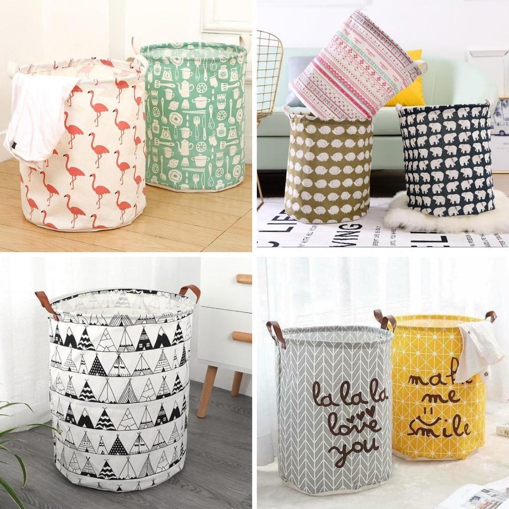 Sọt Vải Đựng Đồ Có Thể Gấp Gọn Size Lớn, Giỏ Đựng Quần Áo Đa Năng Vintage Adu79 - NEW