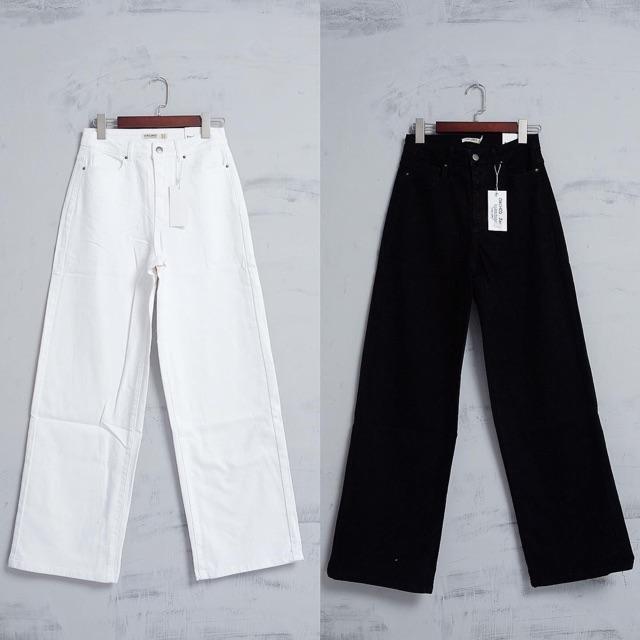 Quần Jeans ống rộng dáng dài gấp lai- hình thật chính chủ