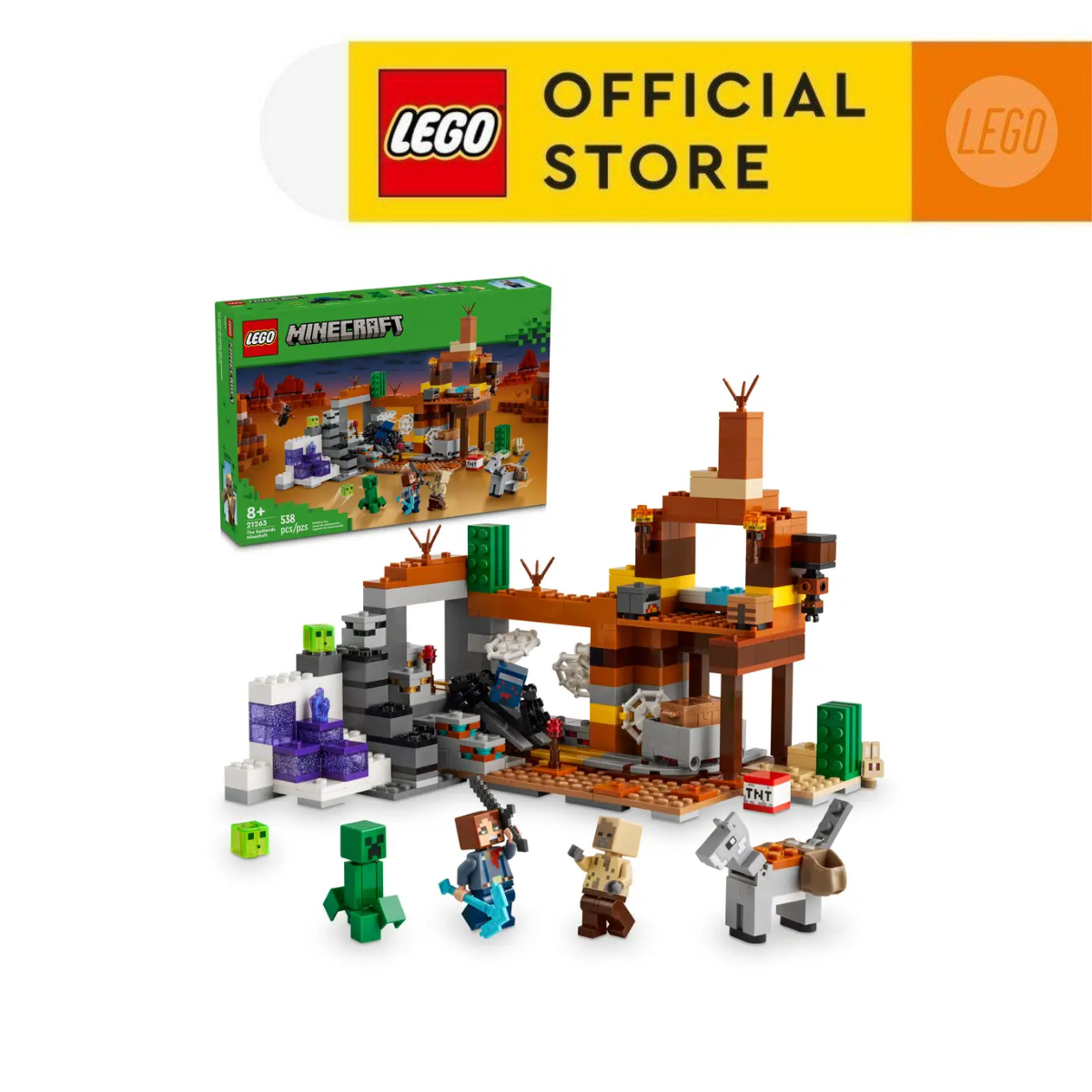 LEGO MINECRAFT 21263 Đồ Chơi Lắp Ráp Hầm Mỏ Vùng Hoang Mạc (538 chi tiết)